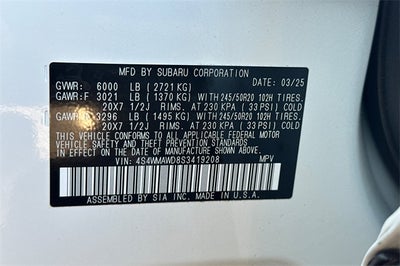 2025 Subaru Ascent Onyx Edition Touring