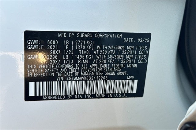 2025 Subaru Ascent Onyx Edition Touring