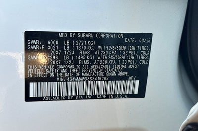 2025 Subaru Ascent Onyx Edition Touring