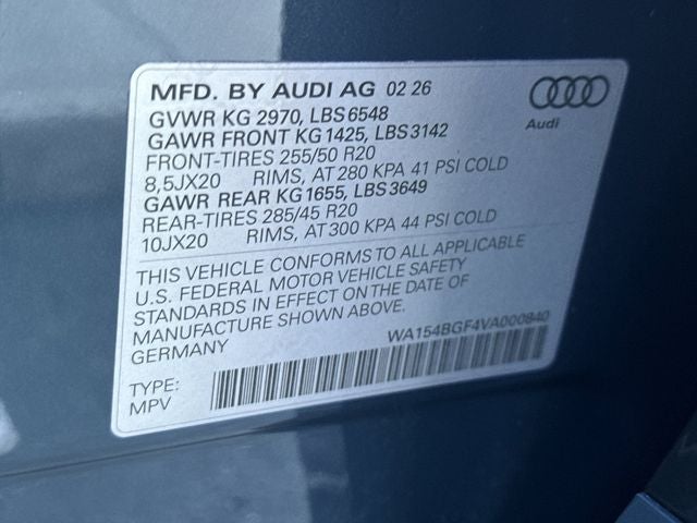 2027 Audi Q6 e-tron Premium quattro