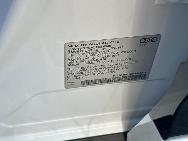 2027 Audi Q6 Sportback e-tron Premium Plus quattro