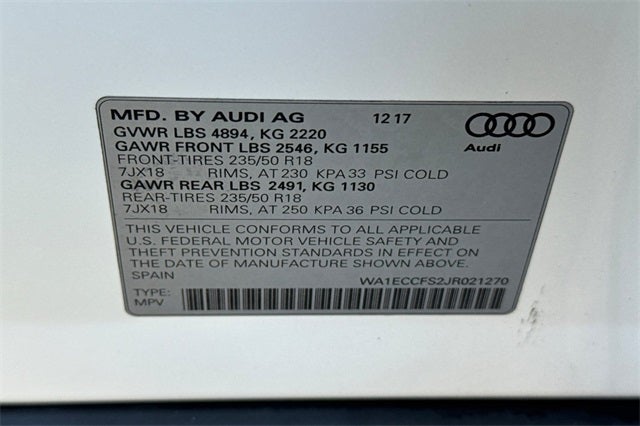 2018 Audi Q3 2.0T Premium quattro