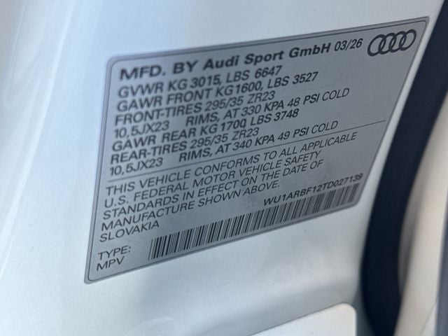 2026 Audi RS Q8 performance 4.0T quattro