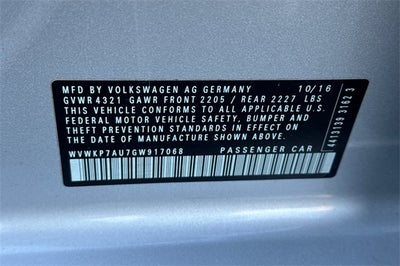 2016 Volkswagen e-Golf SE