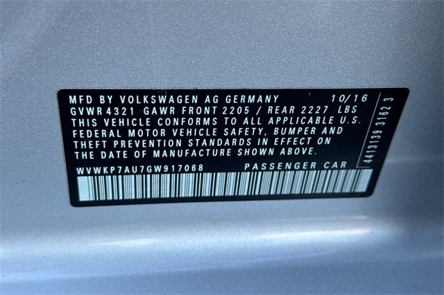 2016 Volkswagen e-Golf SE