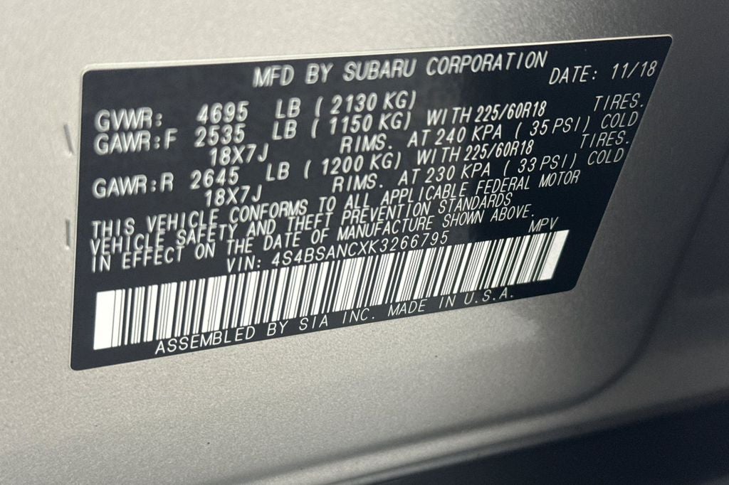 2019 Subaru Outback 2.5i Limited