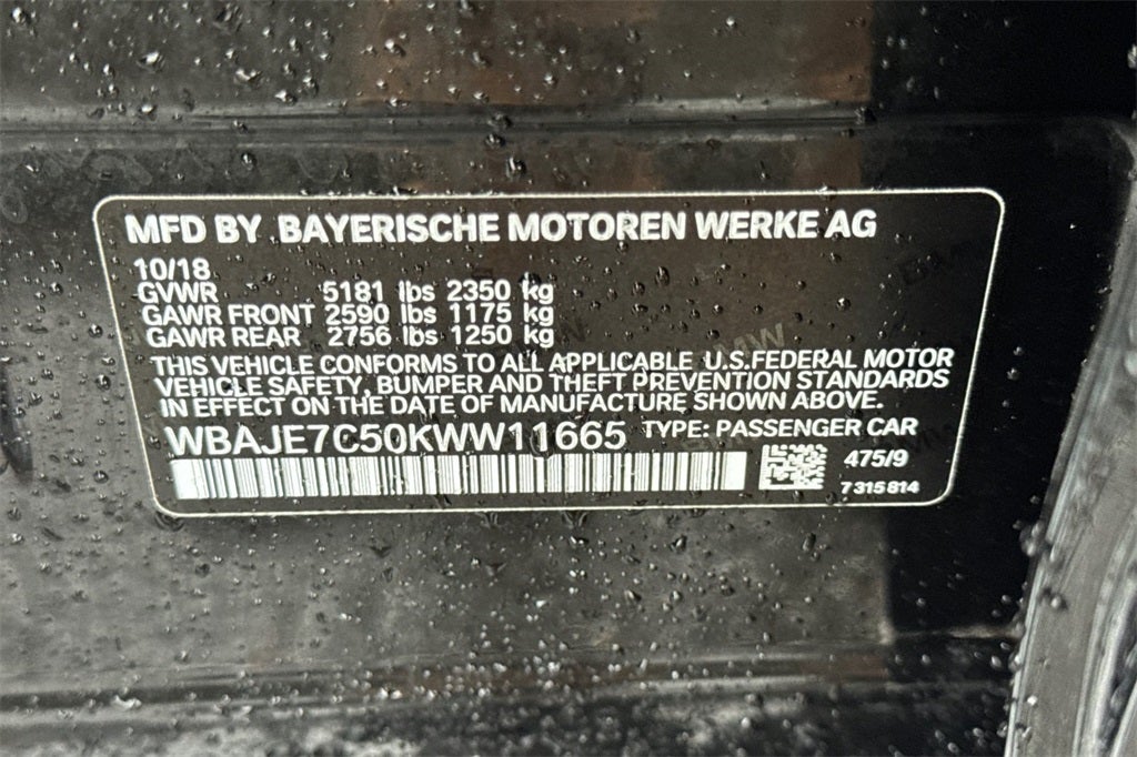 2019 BMW 5 Series 540i xDrive